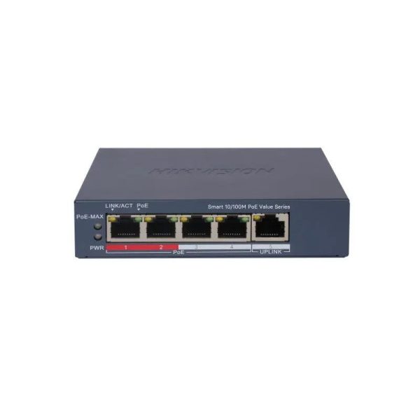 Hikvision DS-3E1105P-EI/M | 4 Port Fast Ethernet Smart POE Switch